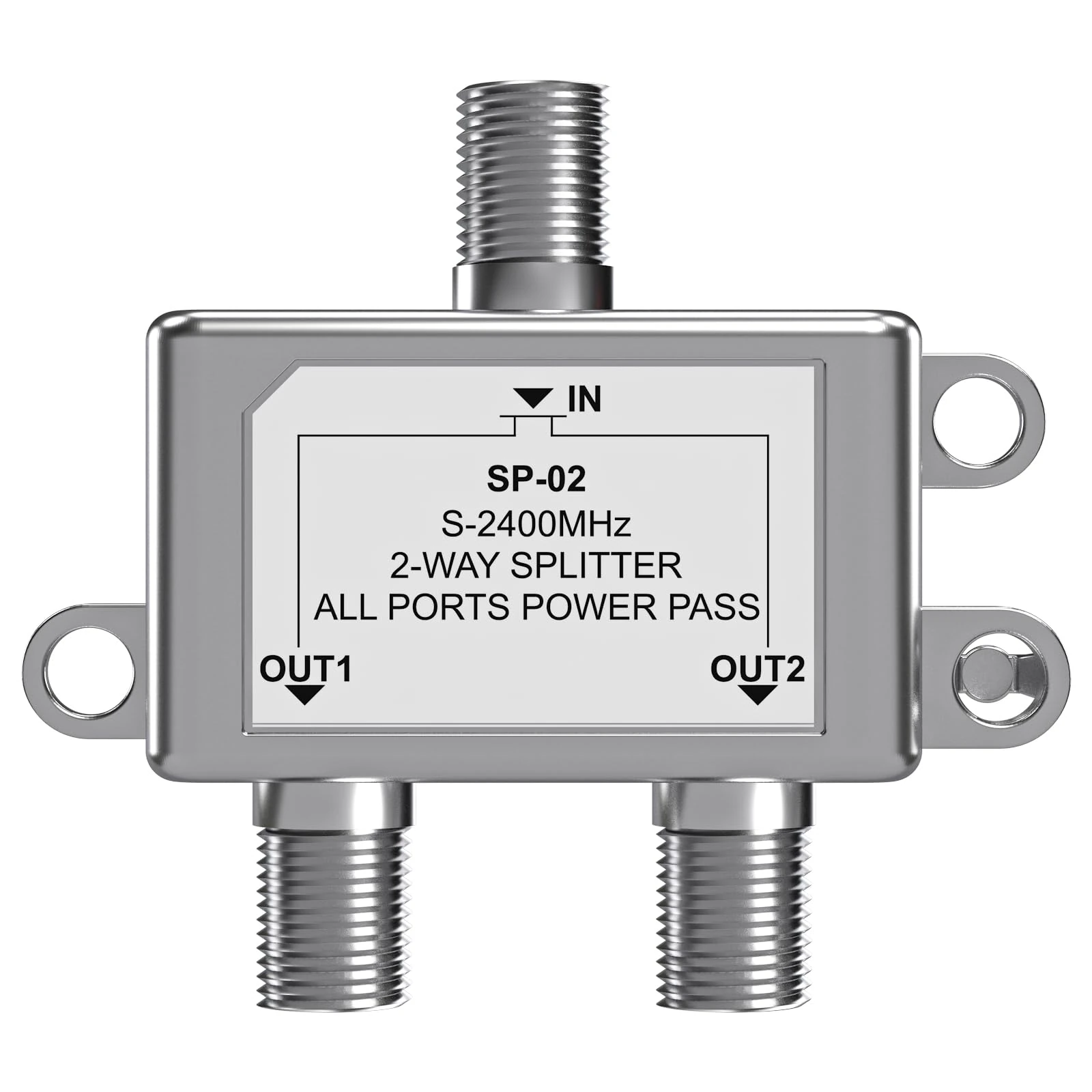 FQuanmap 2-Way Coaxial Cable Splitter,Works with HD TV, Satellite, High Speed Internet, Amplifier, Antenna, Gold Plated Connectors