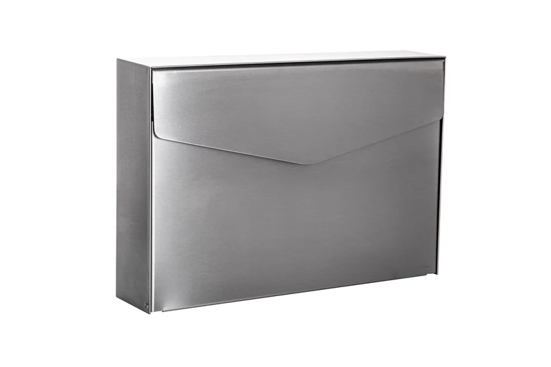 MEFA Letter 110 110020M Stainless Steel Postbox with Security Lock Design Letter Box Size 86 x 354 x 249 mm