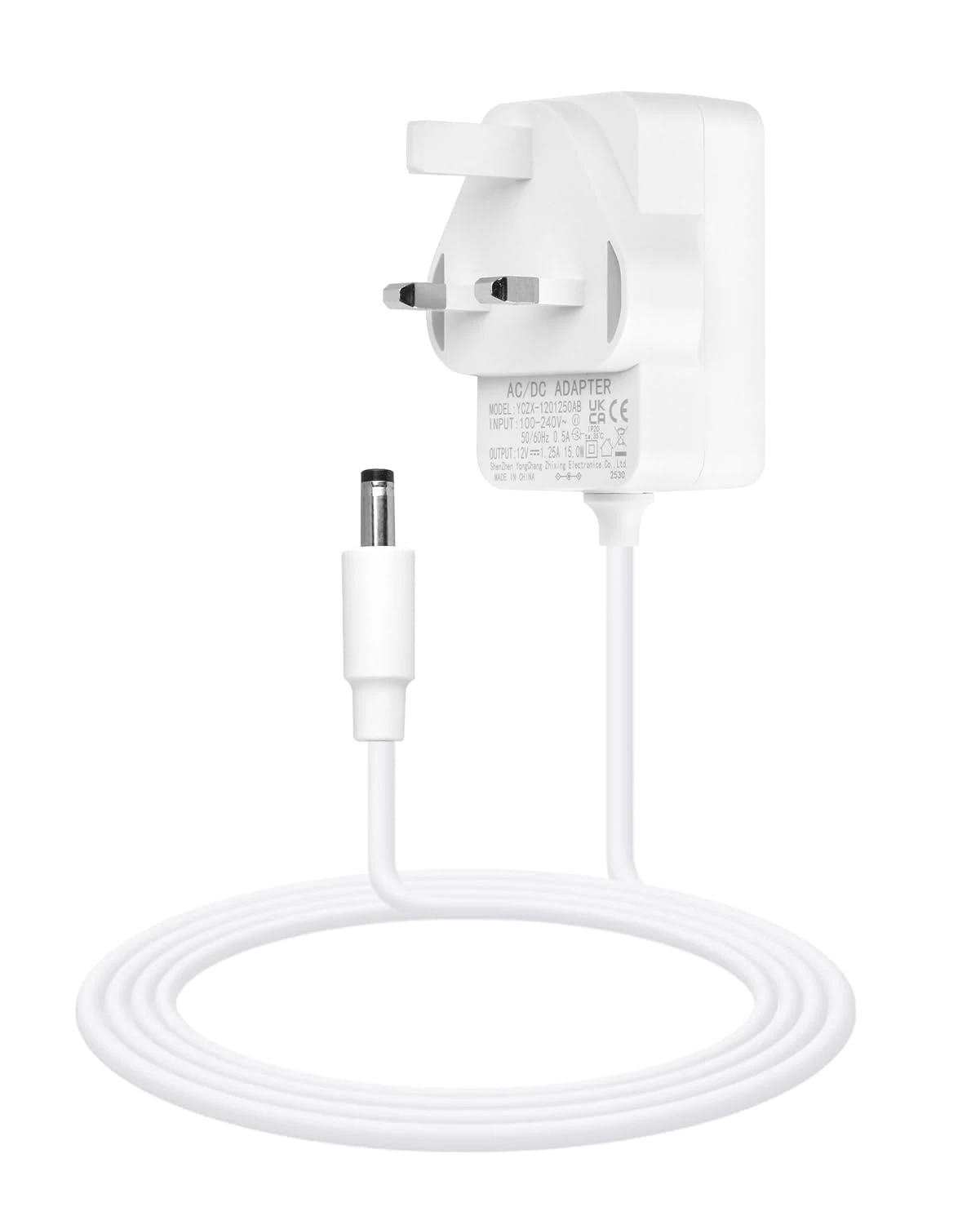 15W Power Adapter Charger for Echo Dot (3rd/4th/5th Gen) Echo Show 5(1st 2nd Gen) Echo Dot with Clock Echo Dot Kids Edition Echo Spot Pop Alexa Fire TV Cube Charger 12V 1.25A 1.5M Power Cord White