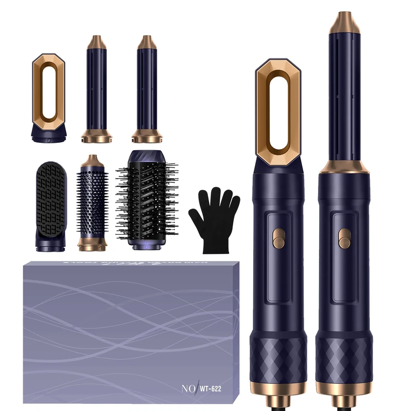 Airstyler Set Airbrush Magic Styler Hair Styler 6 in 1 Hair Dryer Brush with Curl, Straighten, Volumise, Smooth and Hairdryer Brushes for Styling, Hot Hair Styler for All Hair Type/Length