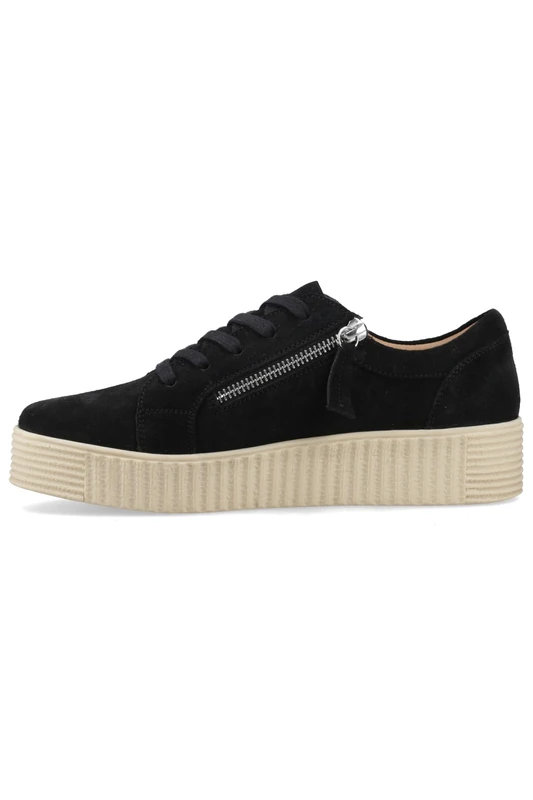 Hush Puppies Female Tara Suede Trainer, Black, 4