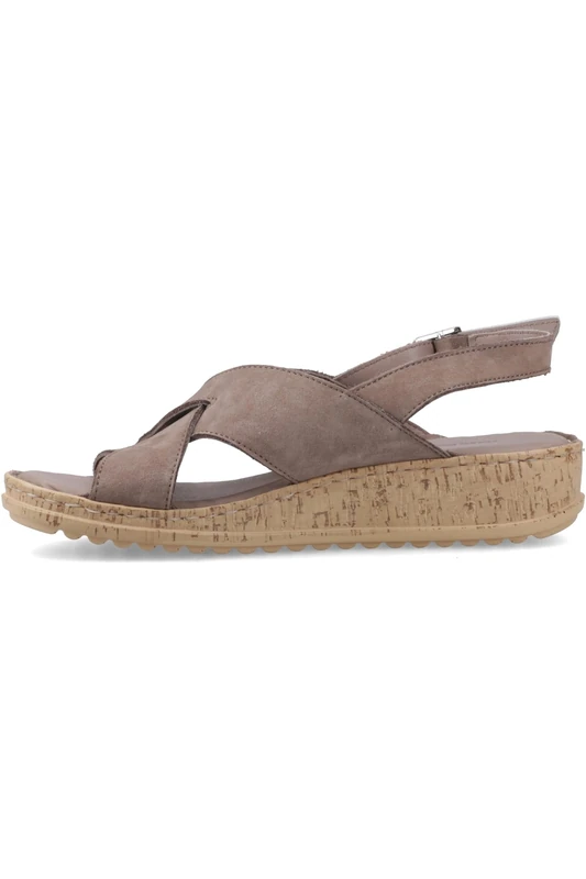 Hush Puppies Female Elena Cross Over Wedge Sandal, Grey, 3