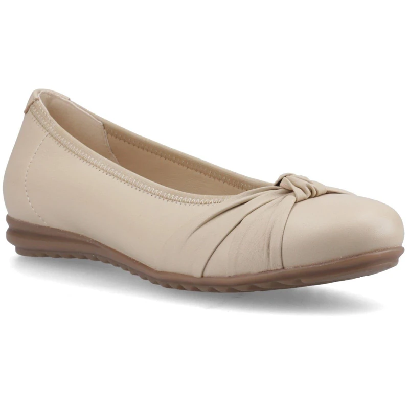 Hush Puppies Female Lilith Knot Ballerina, Cream, 7