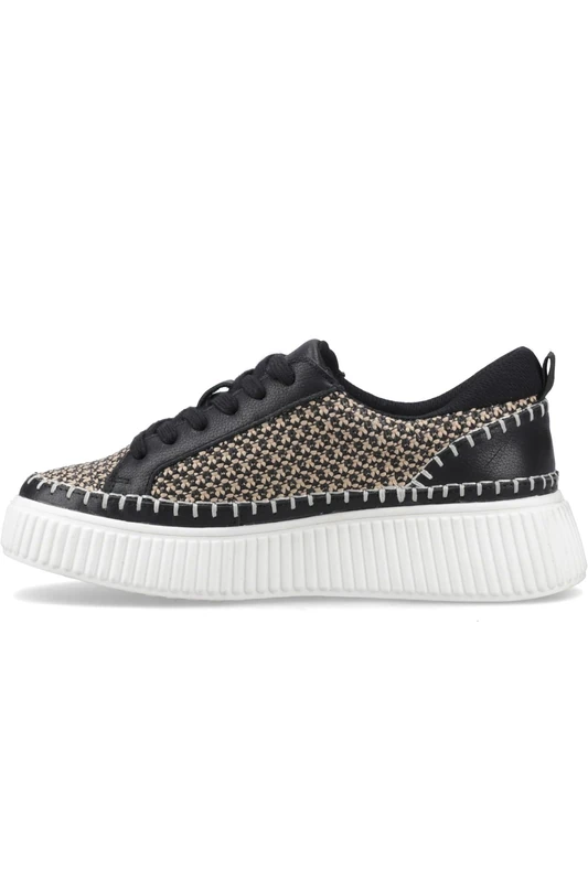 Hush Puppies Female Haisley Woven Trainer, Black, 7 - Image 1
