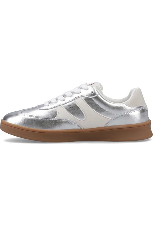 Hush Puppies Female Morgan Retro Sneaker, Silver, 7