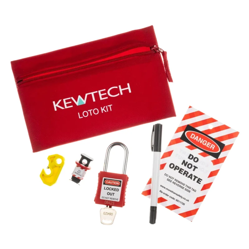 Kewtech LK10 Domestic Lock Off Kit, Electrical Isolation Kit with Padlock, Circuit Breaker Lockouts, DO NOT OPERATE Tag & Pen, Safe Isolation for MCBs and Rotary Switches