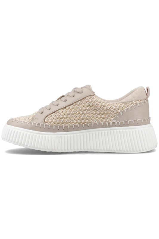 Hush Puppies Female Haisley Woven Trainer, Taupe, 5