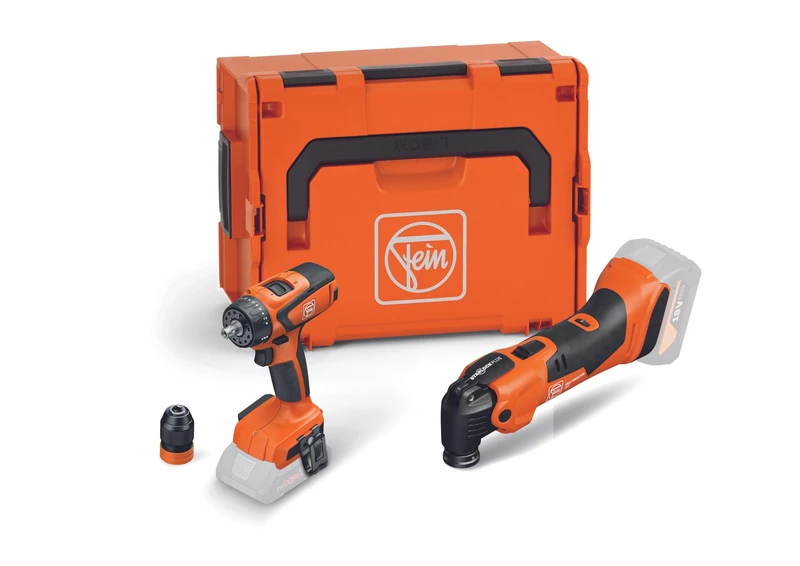 FEIN Cordless Benefits Combo MULTIMASTER AMM 500 and ASCM 18 QSW AS Cordless Drill Driver Compatible with Bosch Professional 18V Batteries Since 2008 and AMPShare.Nylon Bag