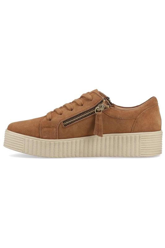 Hush Puppies Female Tara Suede Trainer, Tan, 5