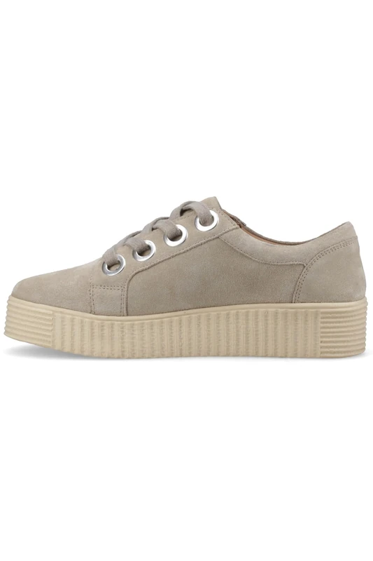 Hush Puppies Female Tamsin Suede Trainer, Taupe, 6 - Image 1