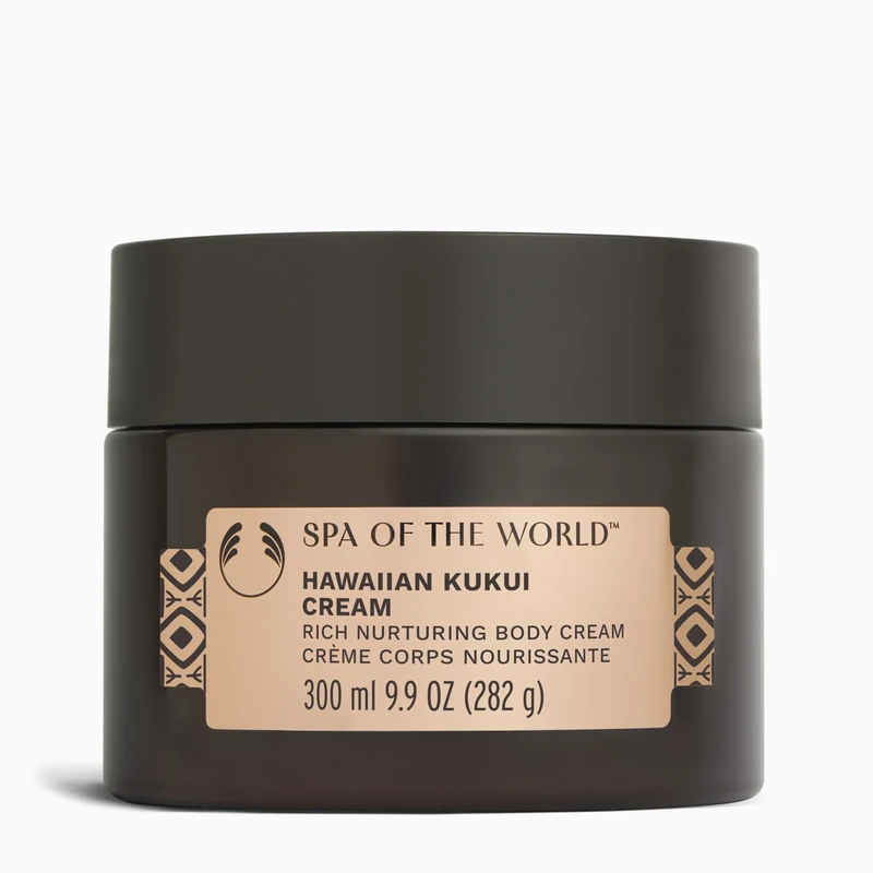 The Body Shop Spa of the World Hawaiian Kukui Body Cream (1x 300ml), Luxurious Body Moisturiser with Kukui Oil, Shea Butter & Brazil Nut Oil, Rich Floral Cream for Velvety Soft Skin, Vegan