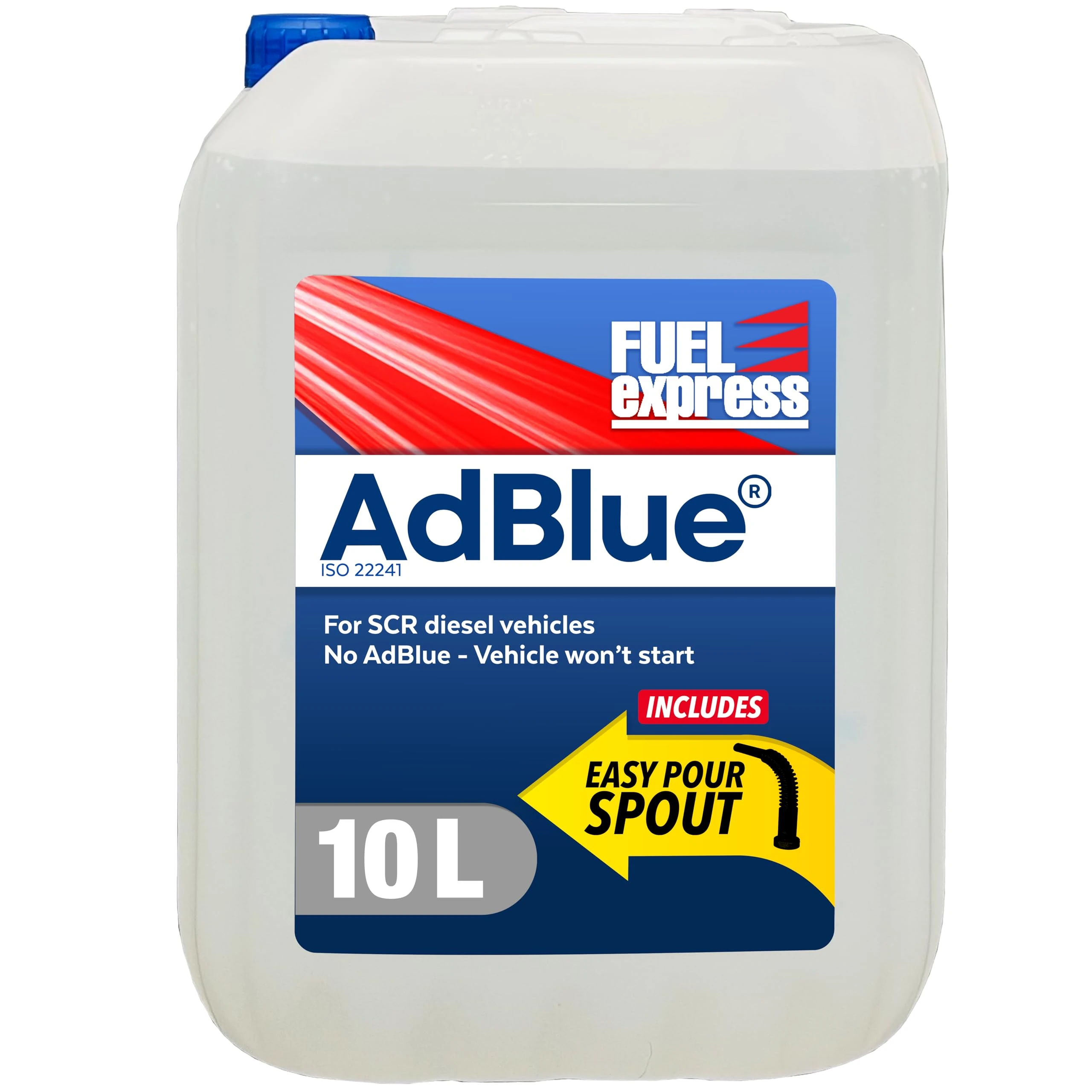 Fuel Express AdBlue 10L – Premium Diesel Exhaust Fluid with Easy Pour Spout, Reduces Emissions, AdBlue Solution for SCR Systems in Cars, Vans & Trucks