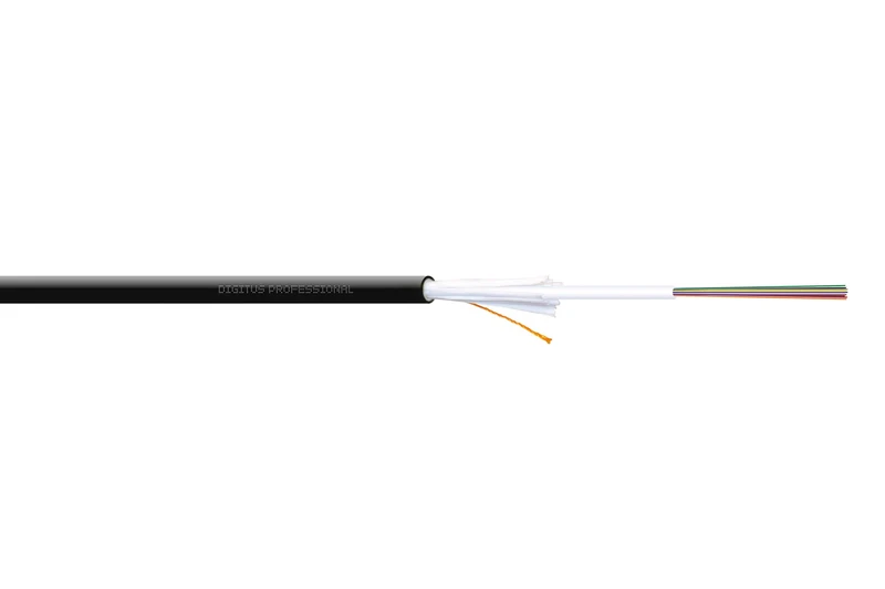 DIGITUS Installation Cable Indoor/Outdoor A/I-DQ (ZN) BH 9/125µ OS2, 12 Fibres, BauPVO Dca, LSZH, 100 m - Image 1