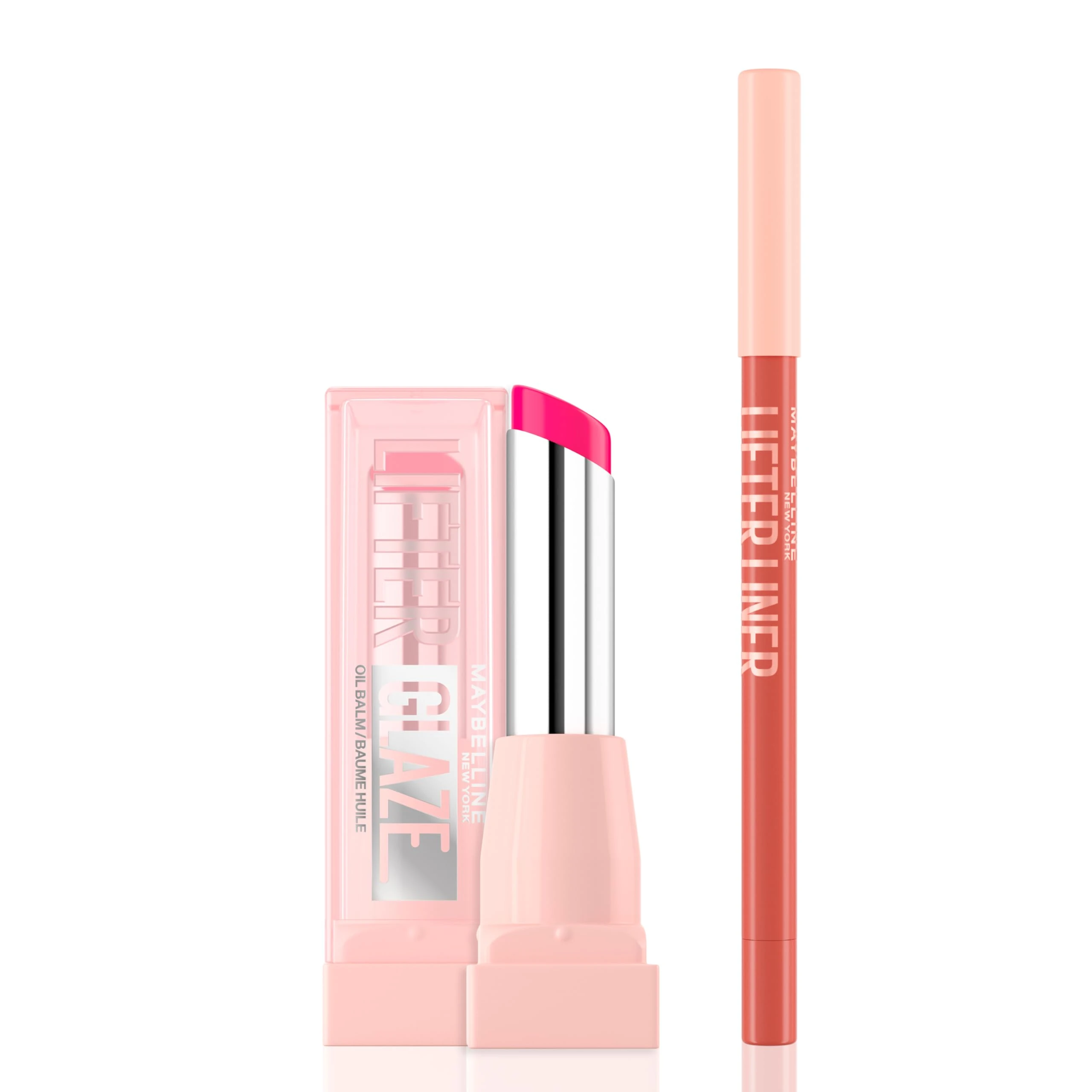 Mrs Hinch's Approved Maybelline Lifter Lip Duo; Lifter Glaze Lip Oil Balm in Shade Rose Bite and Lifter Liner Lip Liner with Hyaluronic Acid in Shade Out of Line