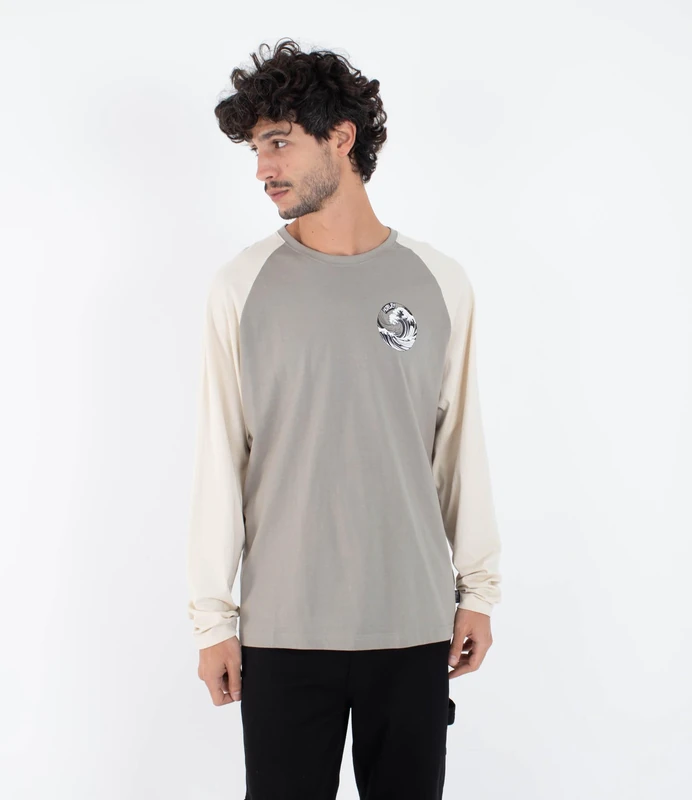 Hurley Mens Long Sleeve Tattoo T-Shirt, Green, S EU