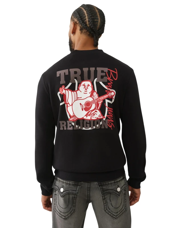 True Religion Men's Bold Sweatshirt, Black, M