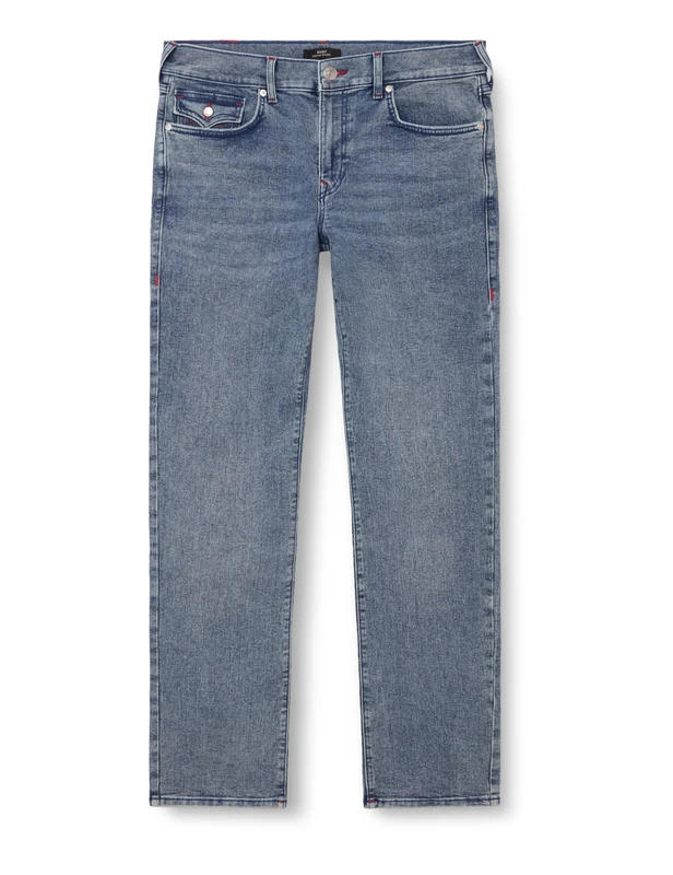 True Religion Men's Ricky Single Needle Flap Straight, Blue, 40
