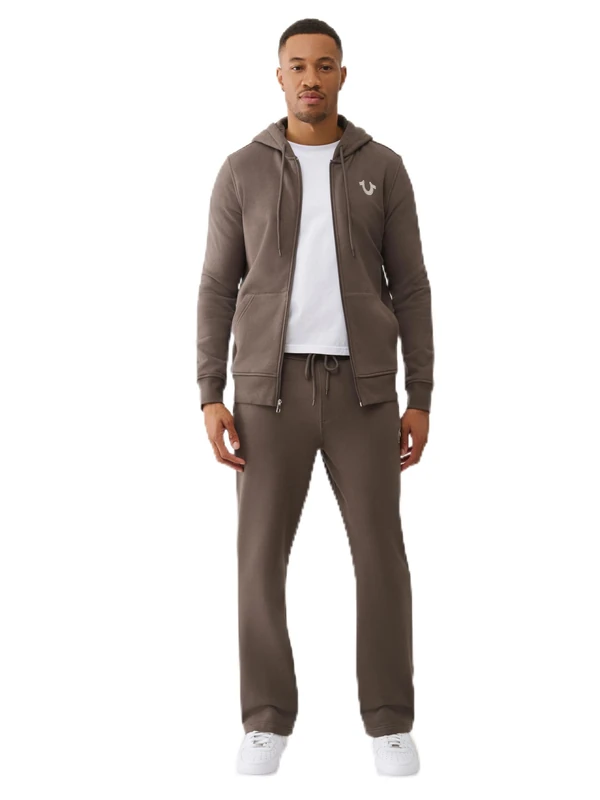 True Religion Men's Horseshoe Embroidered Straight Pant, Brown, L - Image 1