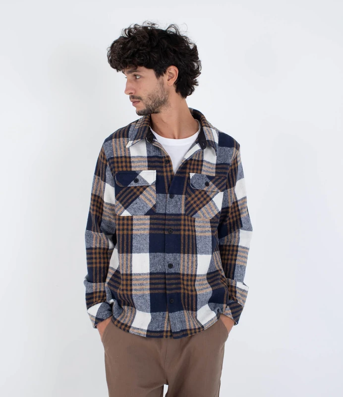 Hurley Mens Long Sleeve - Ranger Shirt, Blue, M EU