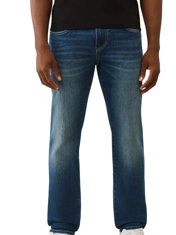 True Religion Men's Geno Single Needle Slim, Blue, 34