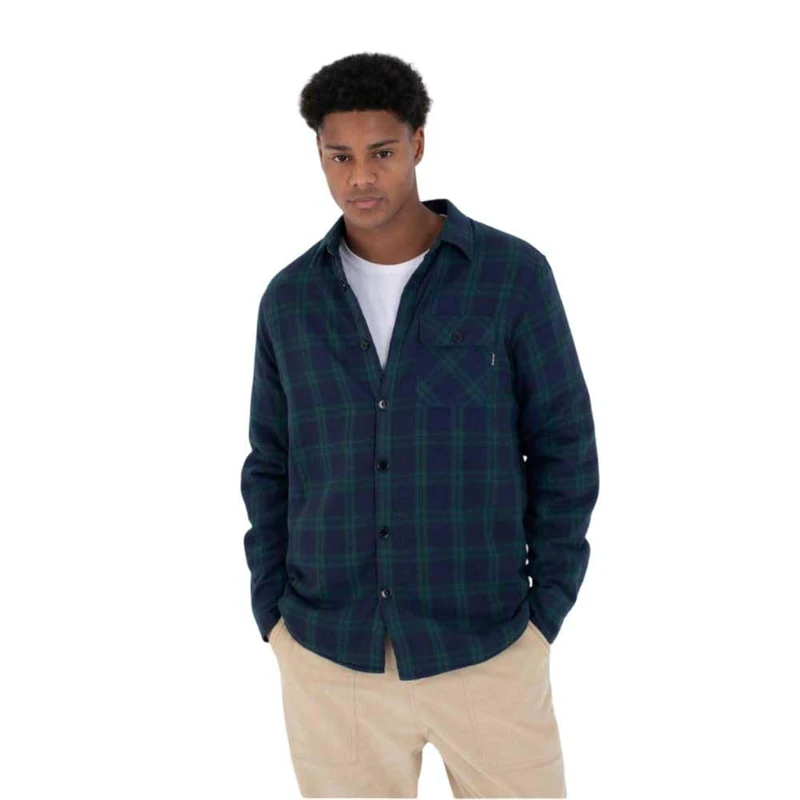 Hurley Mens Long Sleeve - Axe Sherpa Shirt, Green, M EU