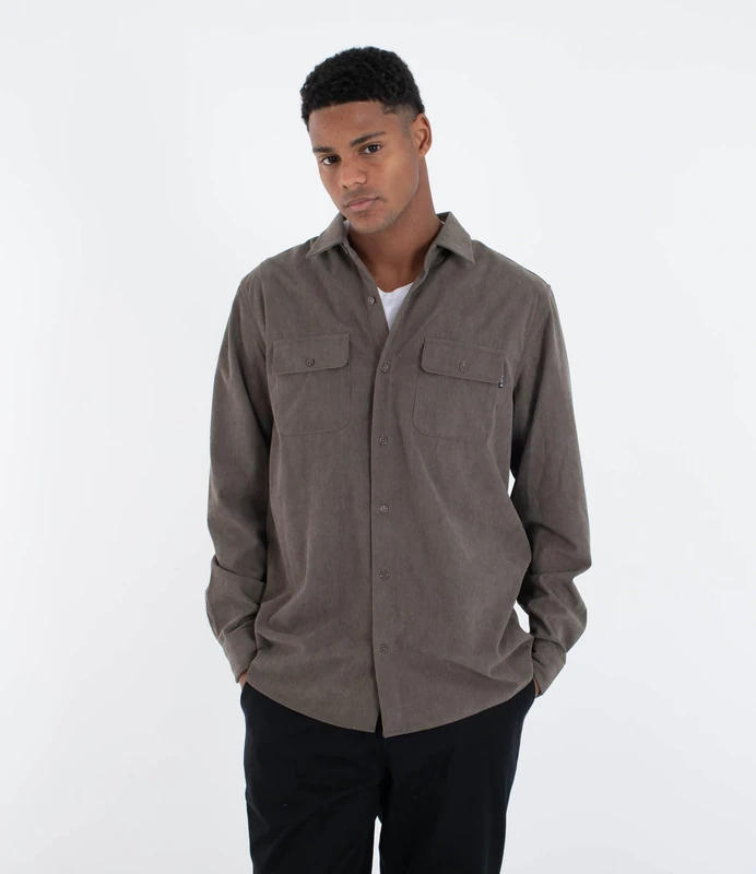 Hurley Mens Long Sleeve - Staple Flannel Shirt, Green, L EU