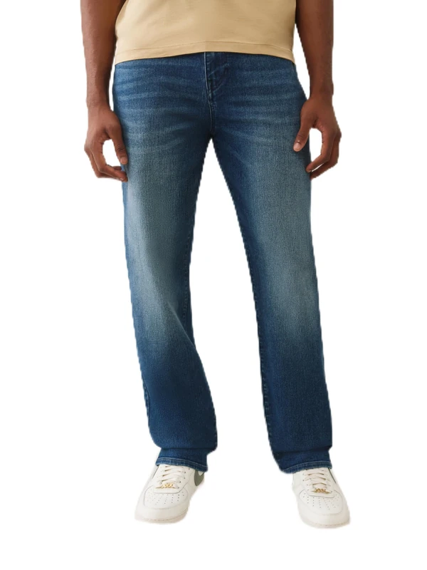 True Religion Men's Bobby Single Needle No Flap Baggy, Blue, 28 - Image 1