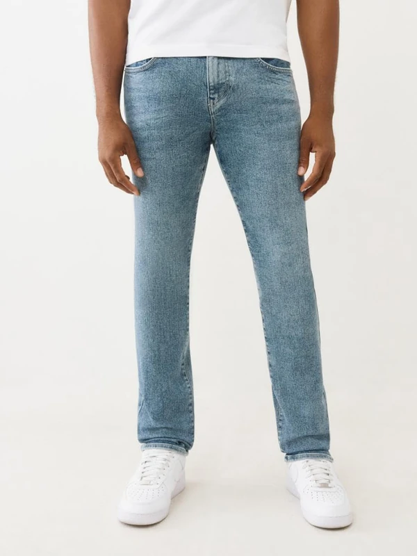 True Religion Men's Rocco Single Needle Skinny, Blue, 36