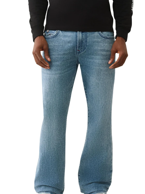 True Religion Men's Billy Single Needle Flap Bootcut, Blue, 36