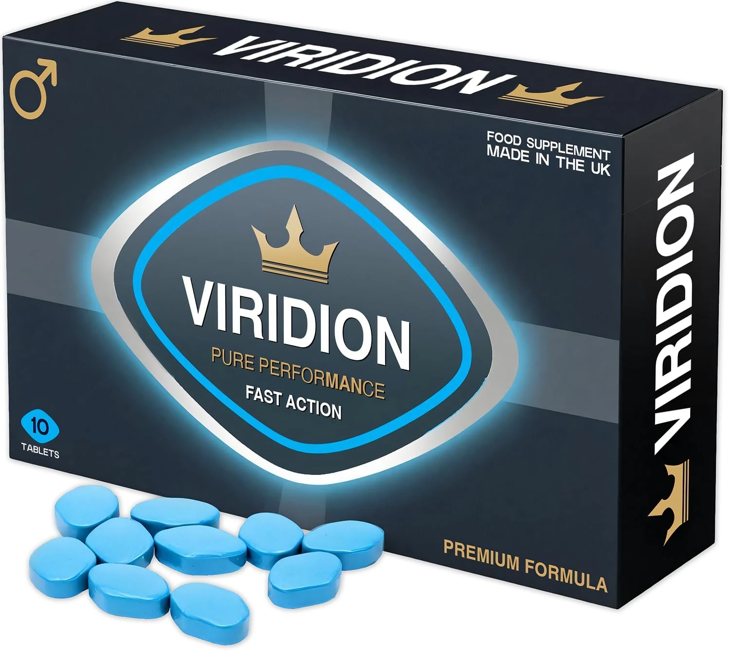 VIRIDION 10 Tablets for Men – Extra Strong, Fast-Acting Energy and Stamina Pills – for Enhanced Performance, Made in The UK