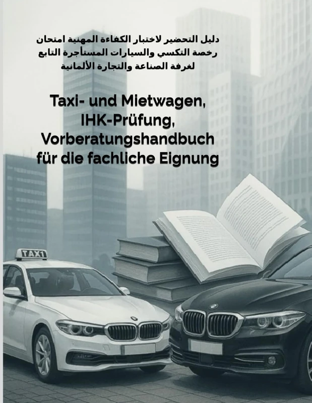 Taxi- und Mietwagen IHK-Prüfung Vorbereitungshandbuch für die fachliche Eignung: دليل التحضير لاختبار الكفاءة المهنية، امتحان رخصة التاكسي والسيارات المستأجرة التابع لغرفة الصناعة والتجارة الألماني