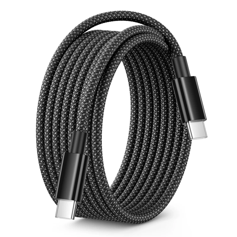 100W USB C to USB C Cable 3M, Type C Charger Cable Fast Charging 3M Braided Extra Long iPhone Charger cable Wire Lead for iPhone 17 16e 15 Pro Max/Plus, iPad Pro/Air, Samsung Galaxy S25/S24