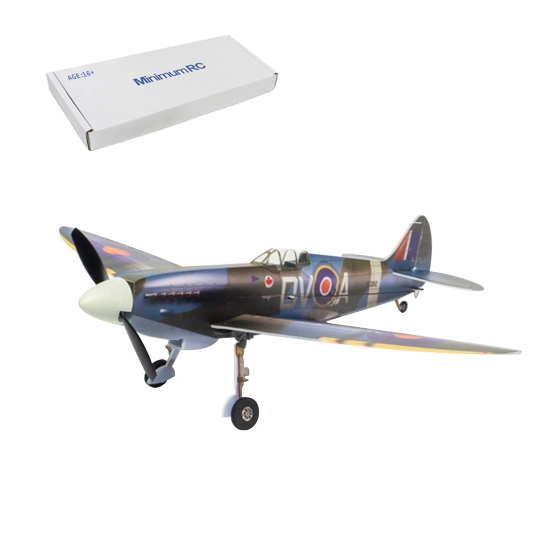 ExPrismarx RC plane, MK XV 2.4G 5-channel Multi-protocol MinimumRC Fixed-wing Spitfire Model, for Beginner Enthusiasts (Kit Single Version)