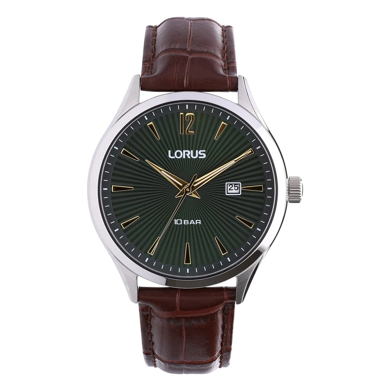 LORUS Mens Leather Band Analog Watch RH995RX9