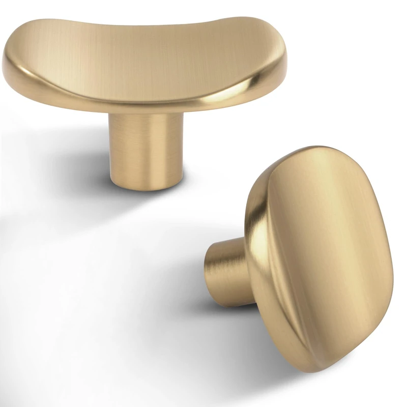 Vicycmc 12 Pack Champagne Bronze zinc Alloy Solid Cabinet Knobs,Single Hole Drawer Square knob Handles for Cabinets and Dresser Drawers Rustic 877