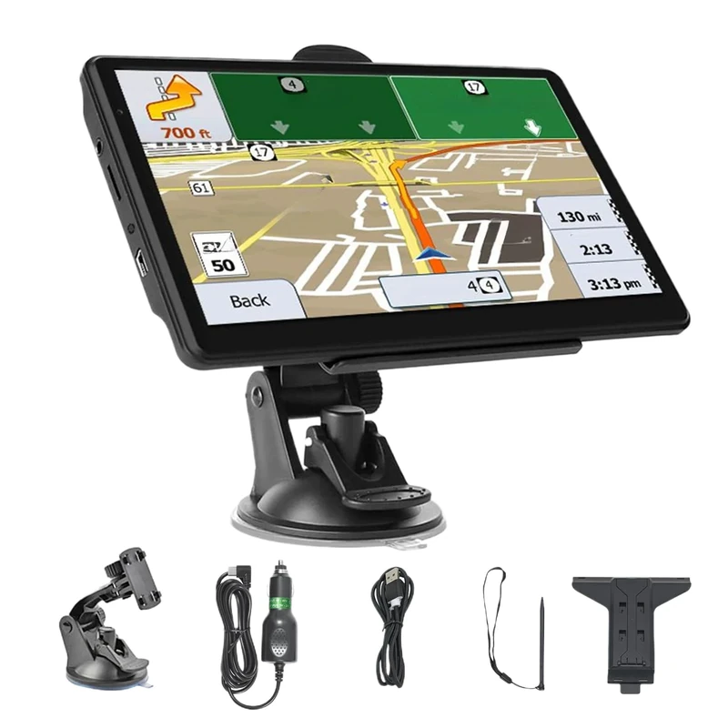 GPS Navigation System for Automobiles, Vehicle GPS Units 17.8 cm Equipment - High Resolution Touchscreen Maps for Vehicles Trucks Travel
