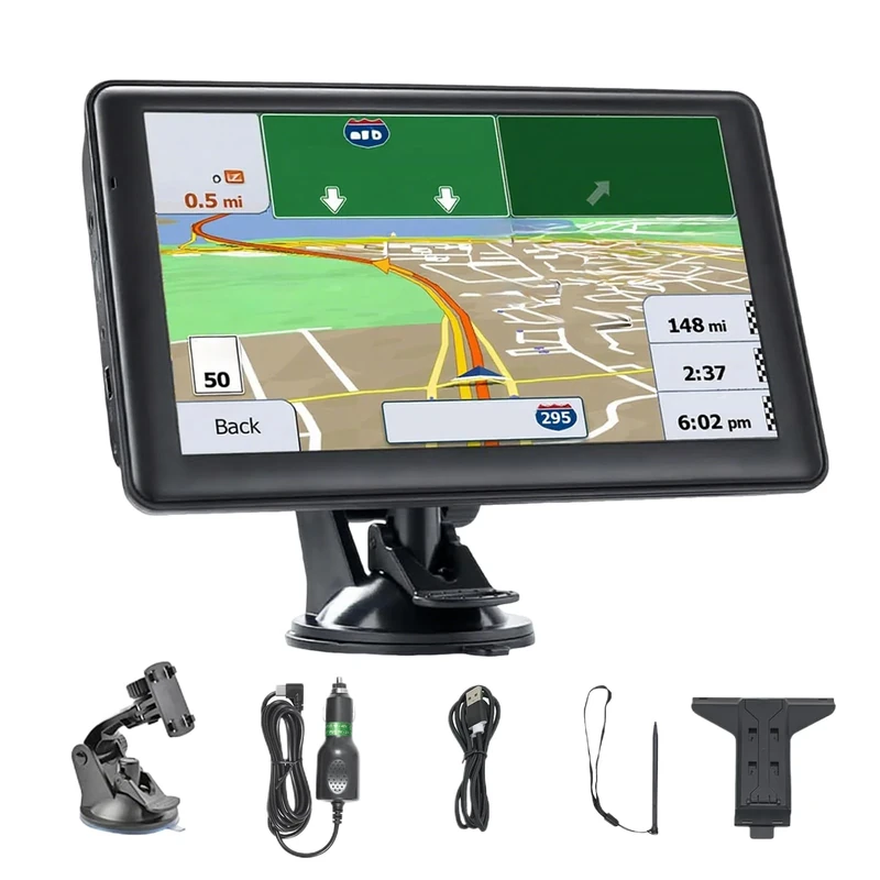 GPS for Cars - GPS Navigator 18 Centimeters, Device with Touch Screen and Map Display for Long Journeys, Vehicles, Campers, Trucks, Men and Women