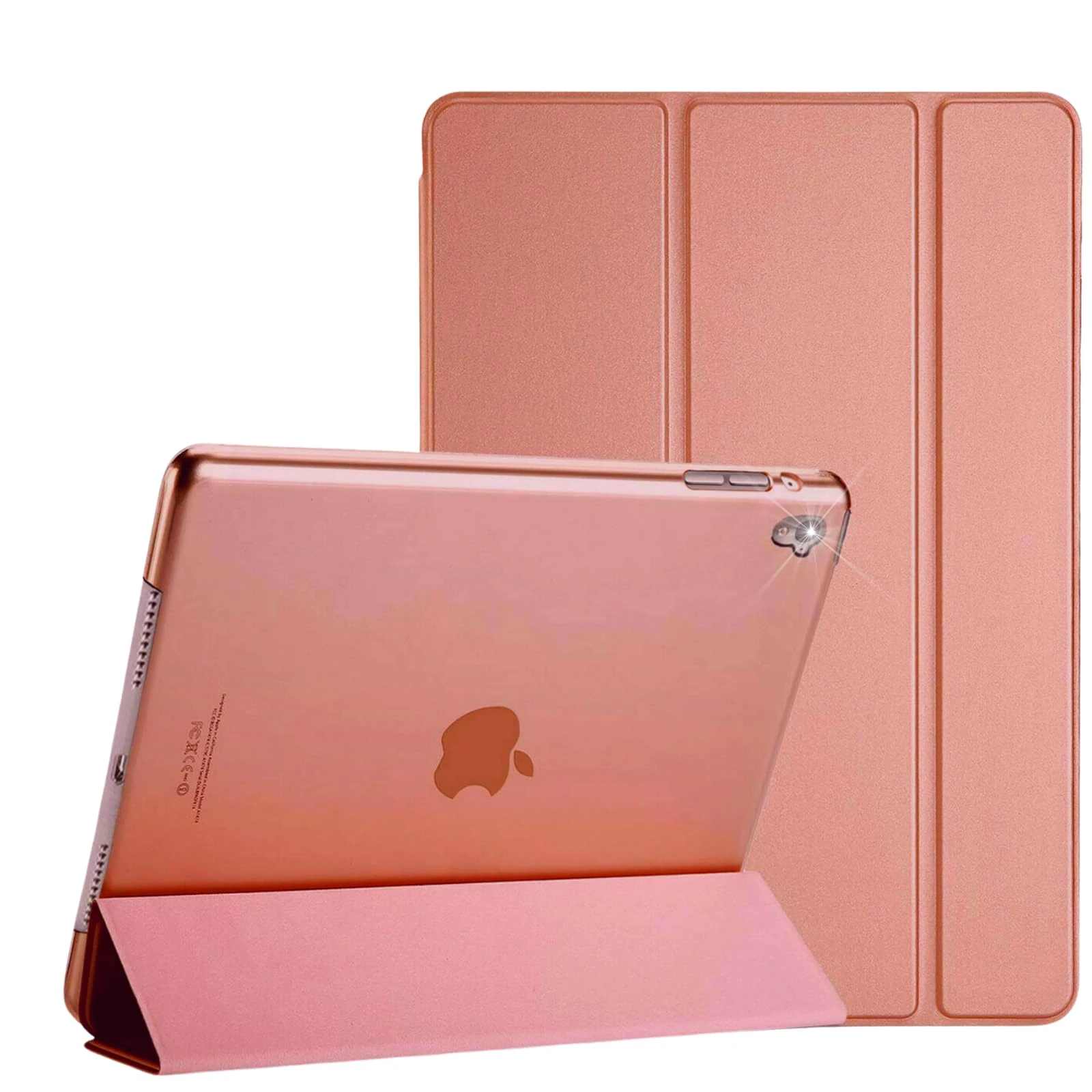 For Apple iPad (Air 1st / Air 2nd / iPad 5th / iPad 6th) Generation Case Cover - 9.7-Inch - Auto Wake/sleep - Model No. A1474-A1475-A1476-A1566-A1567-A1822-A1823-A1893-A1954 (RosePeach)