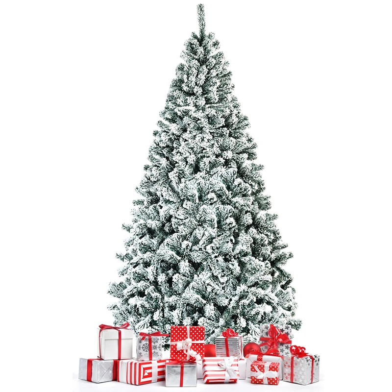 FANTASK Artificial Christmas Trees, Polyvinyl Chloride, White, 210 cm - Image 1