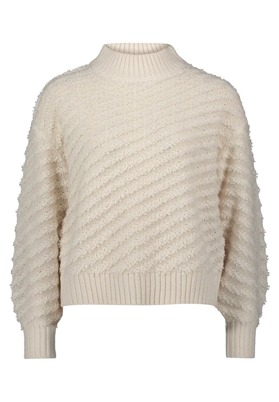 Betty & Co Women's Knitted Jumper with Structure, Cream, 14