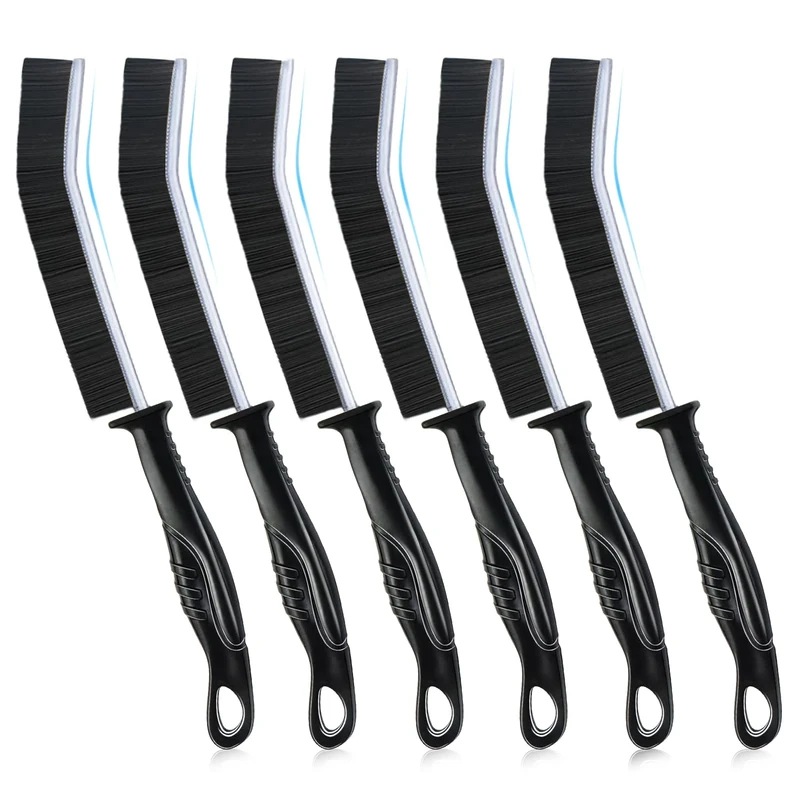 Hmfmdy Crevice Cleaning Brush, 6pcs Hard Bristle Crevice Cleaning Brush, Bathroom Tile Groove Gap Thin Scrubbing Brushs, Grout, Sink Window Clean Tools for Small Spaces, Home, Kitchen, Vehicle