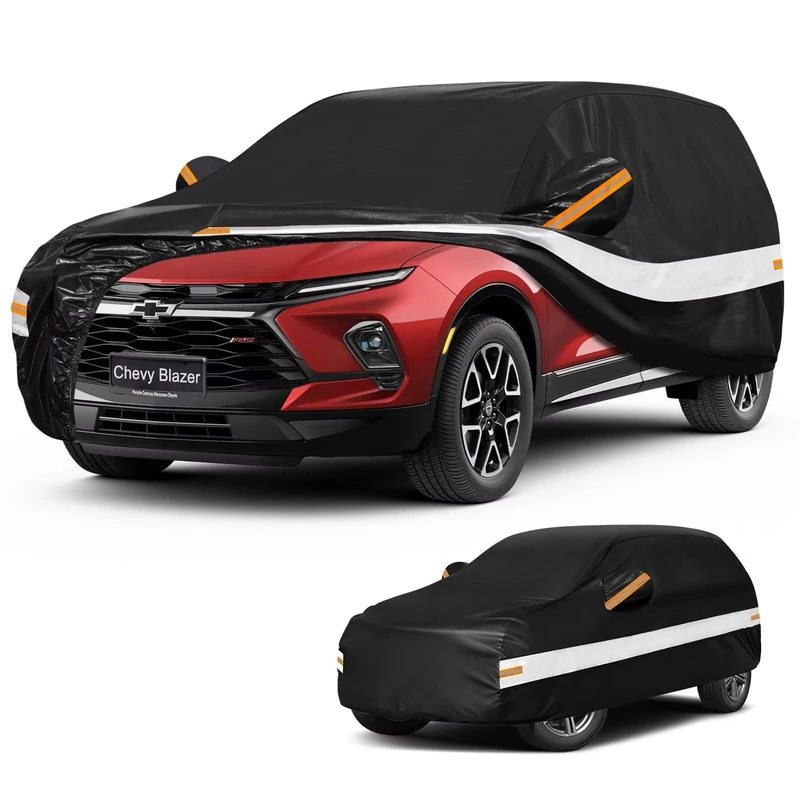 Holthly 10 Layers SUV Car Cover Custom Fit for Chevrolet Chevy Blazer (2019-2025), Waterproof All Weather for Automobiles, Outdoor Full Cover Sun Dust Rain Protection with Cotton. Black