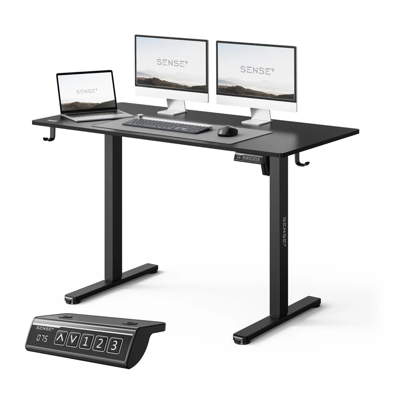 SENSE7 Nojo Light Electric Desk Adjustable 120x60 cm Black 70 kg