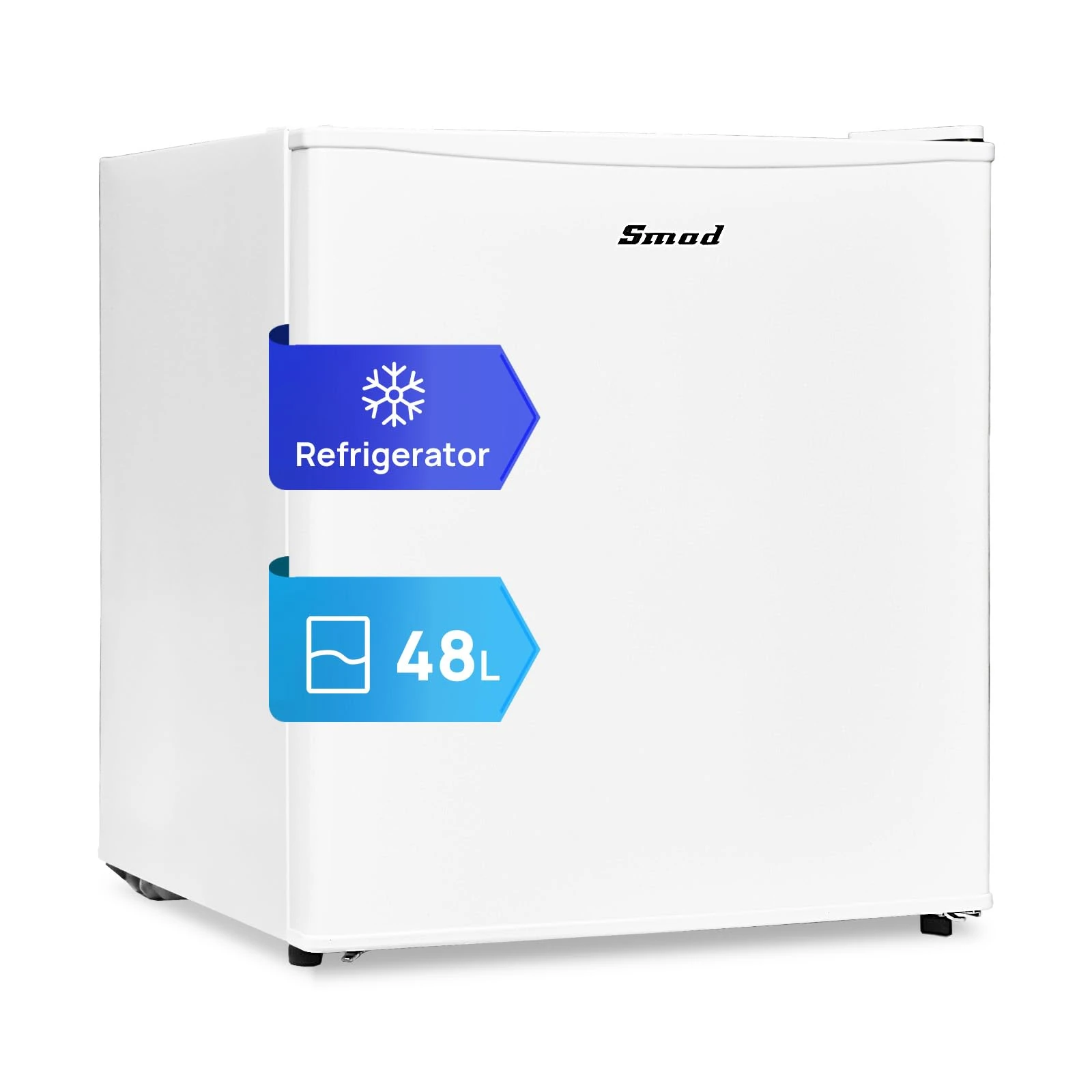 Smad Table Top Mini Fridge 48L, 0-10°C Temperature Control with 6 Adjustable Settings, 39dB Quiet Operation, Reversible Door, 100°C Heat-Resistant & Heavy-Duty Top Cover