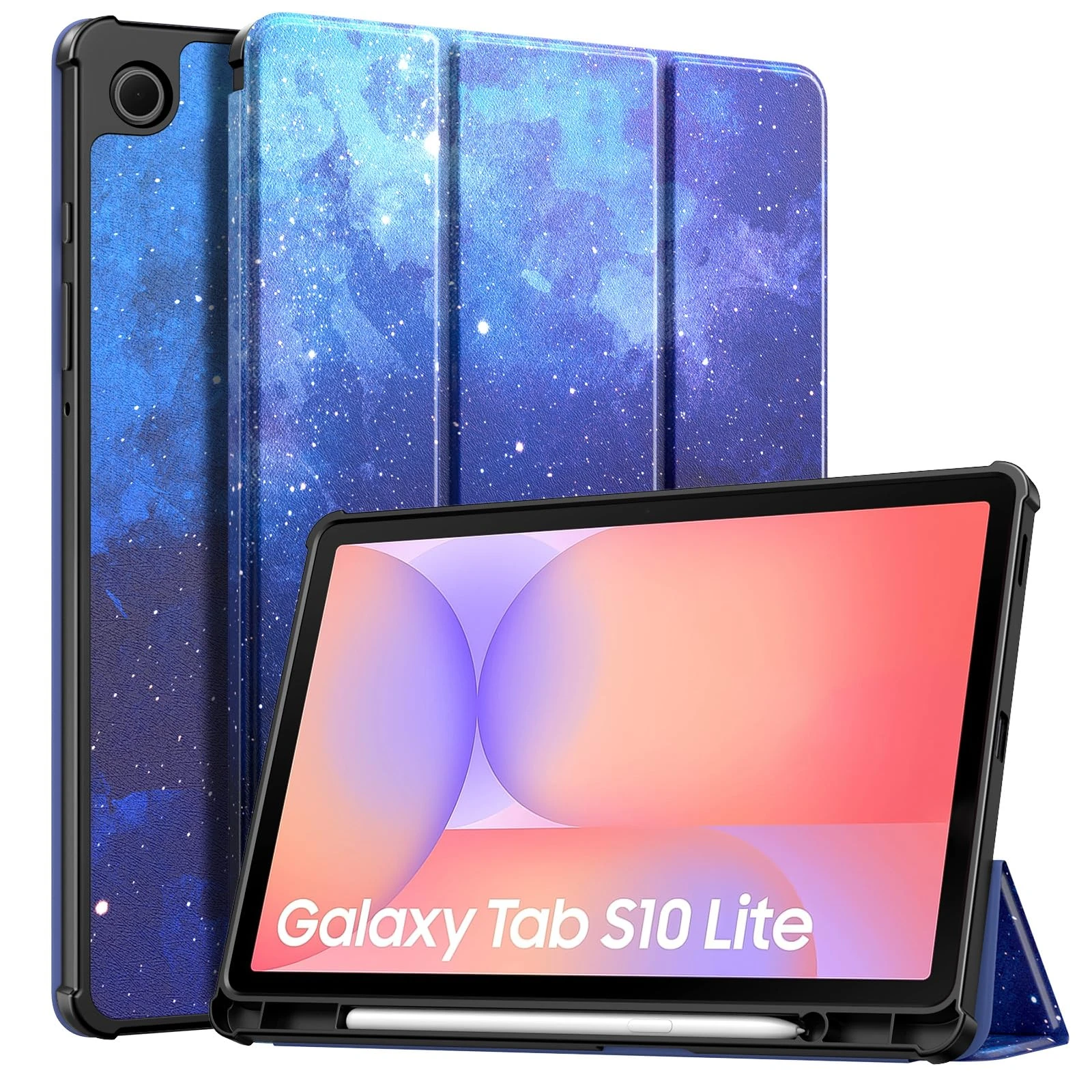 TiMOVO Case for Samsung Galaxy Tab S10 Lite 10.9 Inch 2025 SM-X400/X406 with S Pen Holder, Slim Stand Soft TPU Back Protective Cover, Support Auto Wake/Sleep, Blue Starry Sky