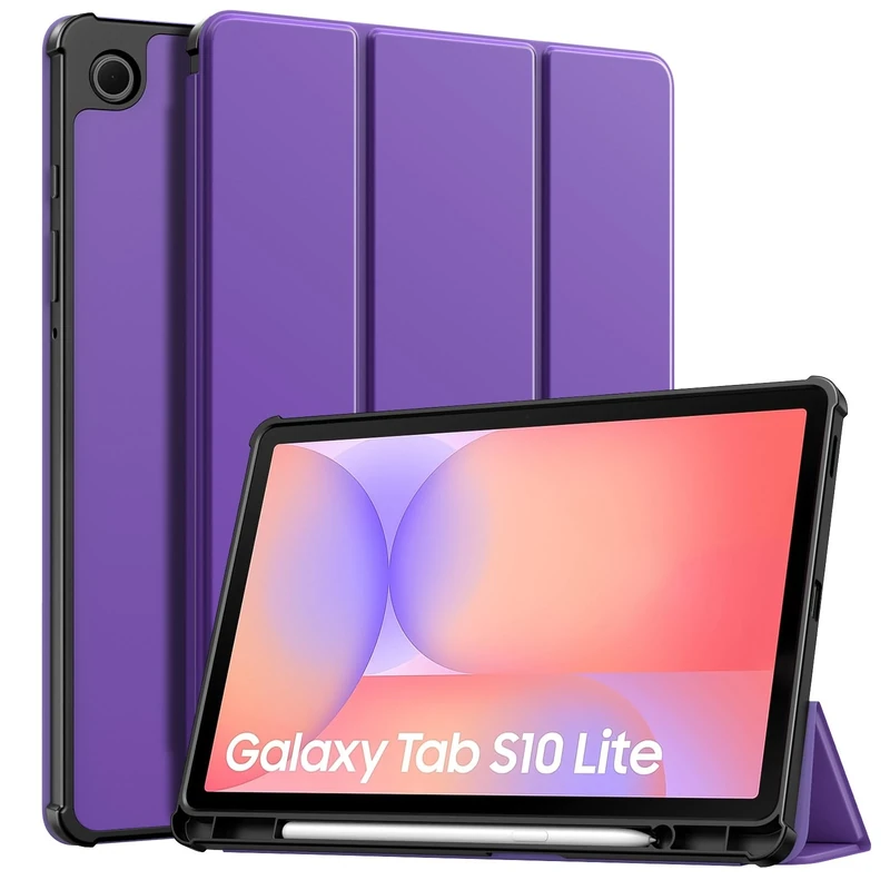 TiMOVO Case for Samsung Galaxy Tab S10 Lite 10.9 Inch 2025 SM-X400/X406 with S Pen Holder, Slim Stand Soft TPU Back Protective Cover, Support Auto Wake/Sleep, Deep Purple