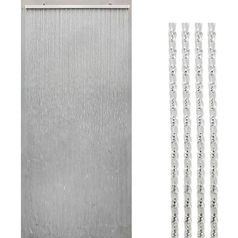 Door Curtain – PVC Curtain with 90 Strips, Dimensions 90 x 200 cm, Ideal for Separating Rooms and Controlling the Passage of Light and Air.