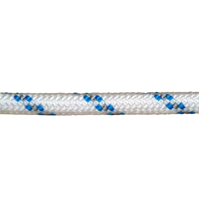 Rope - Braided polyester rope in white and blue, diameter 5 mm, length 200 m, sturdy and durable for multiple uses. - Image 1