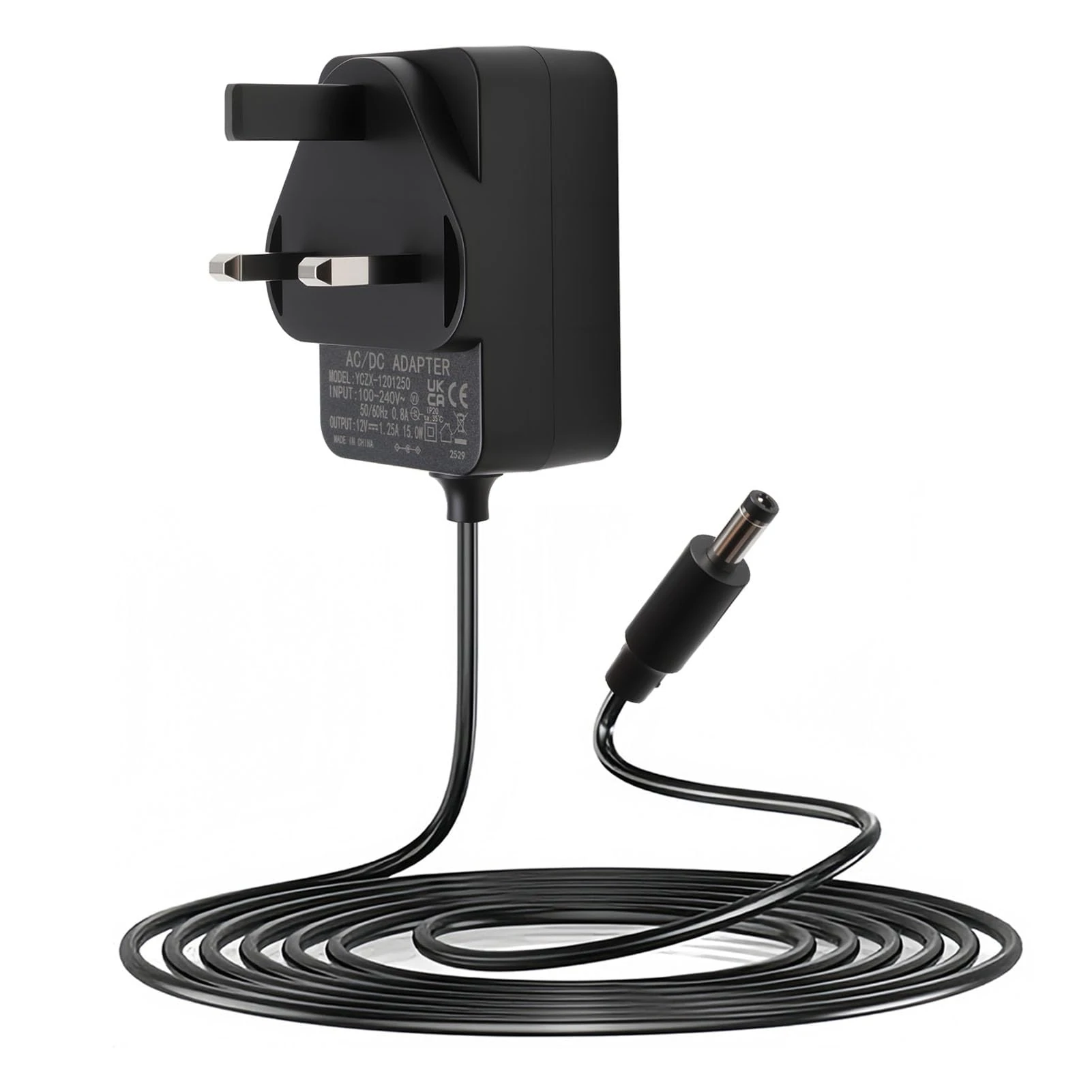 12V 15W Power Supply Charger for Echo Dot 3rd, 4th & 5th Gen, Echo Dot with Clock, Show 5 (1st & 2nd Gen), Echo Spot, Echo Pop – Safe Adapter, White Power Cord, Compatible with Alexa Devices