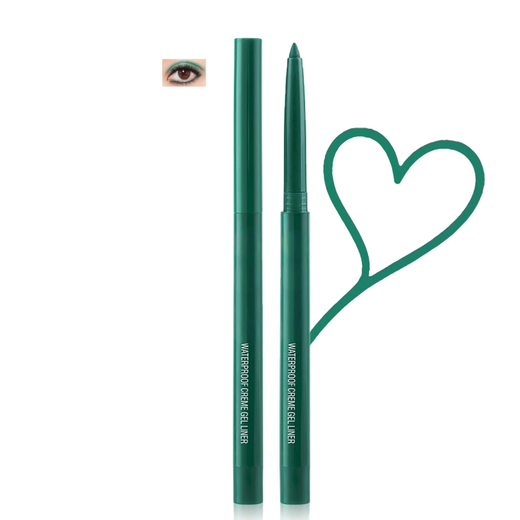 Gel Eyeliner for Mature Women, Quick-Dry Formula & 24hr Wear, Long-Lasting Smudge-Proof Multiple Colors Eyeliner Pencil (11#Emerald Edge)